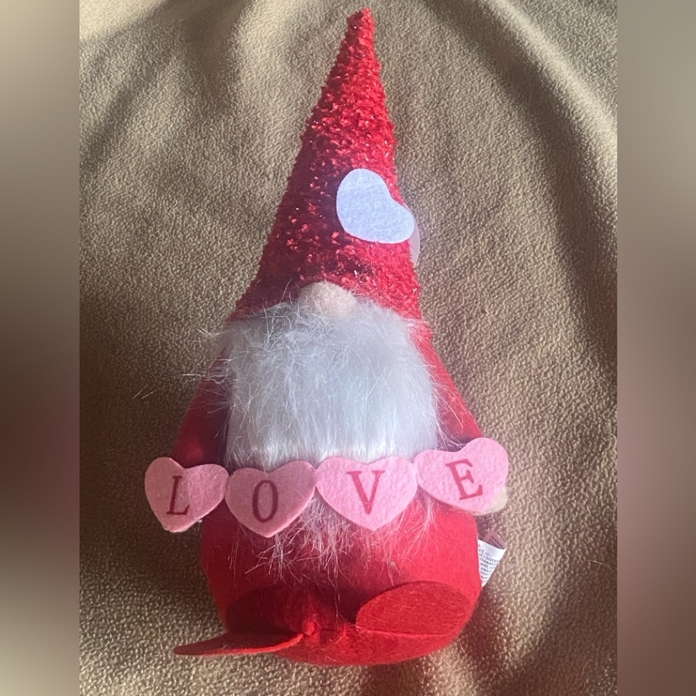 Red Decorative Gnome Love Valentines Day Plush Stuffed Animal New. 14”